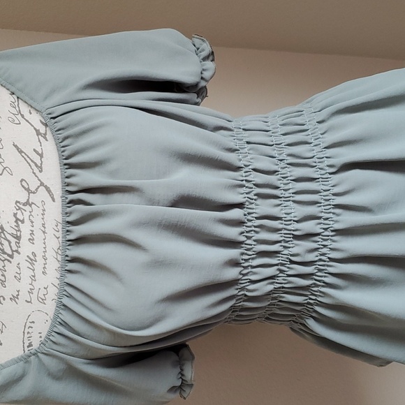 Sage green off the shoulder top - Picture 2 of 10